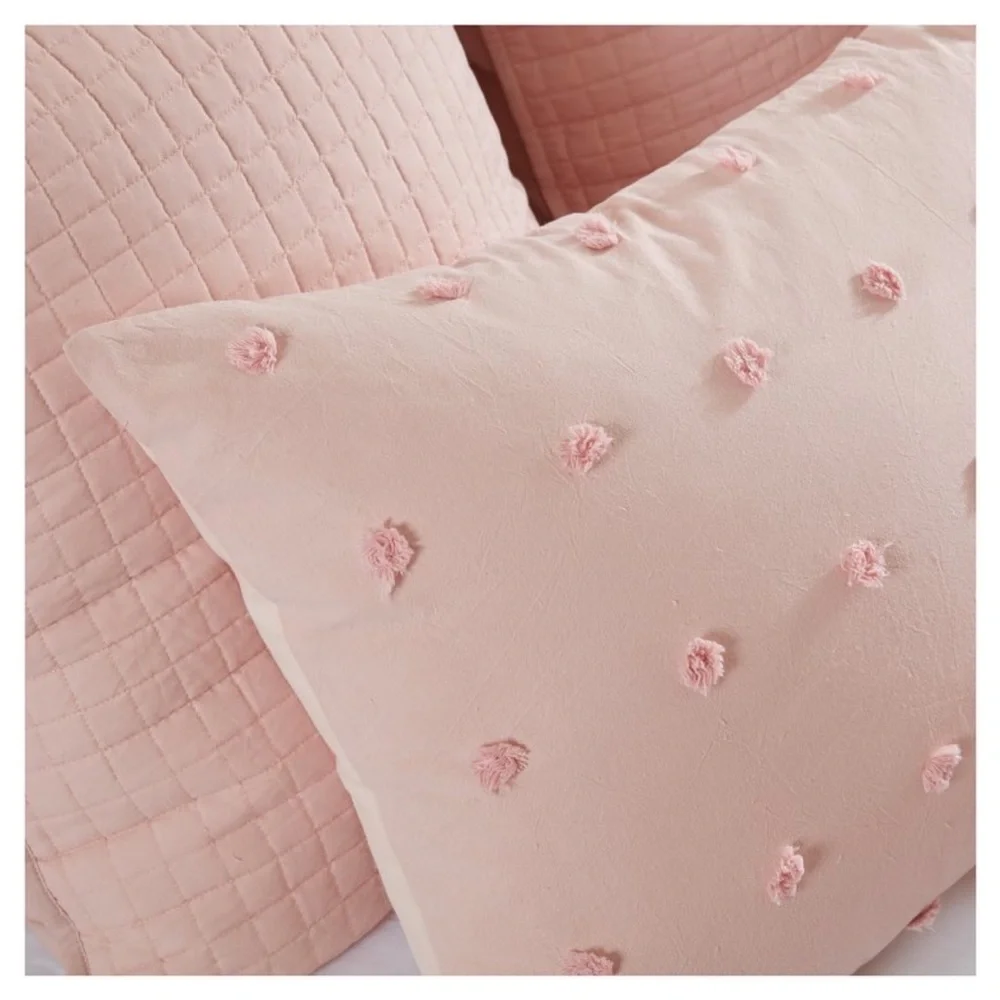 5pc Twin/Twin Extra Long Urban Habitat Kay Cotton Jacquard Duvet Cover Set Pink:
